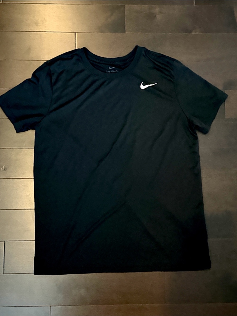 Nike Black Short Sleeve Dri-fit Tee with White Swoosh Womens sz M